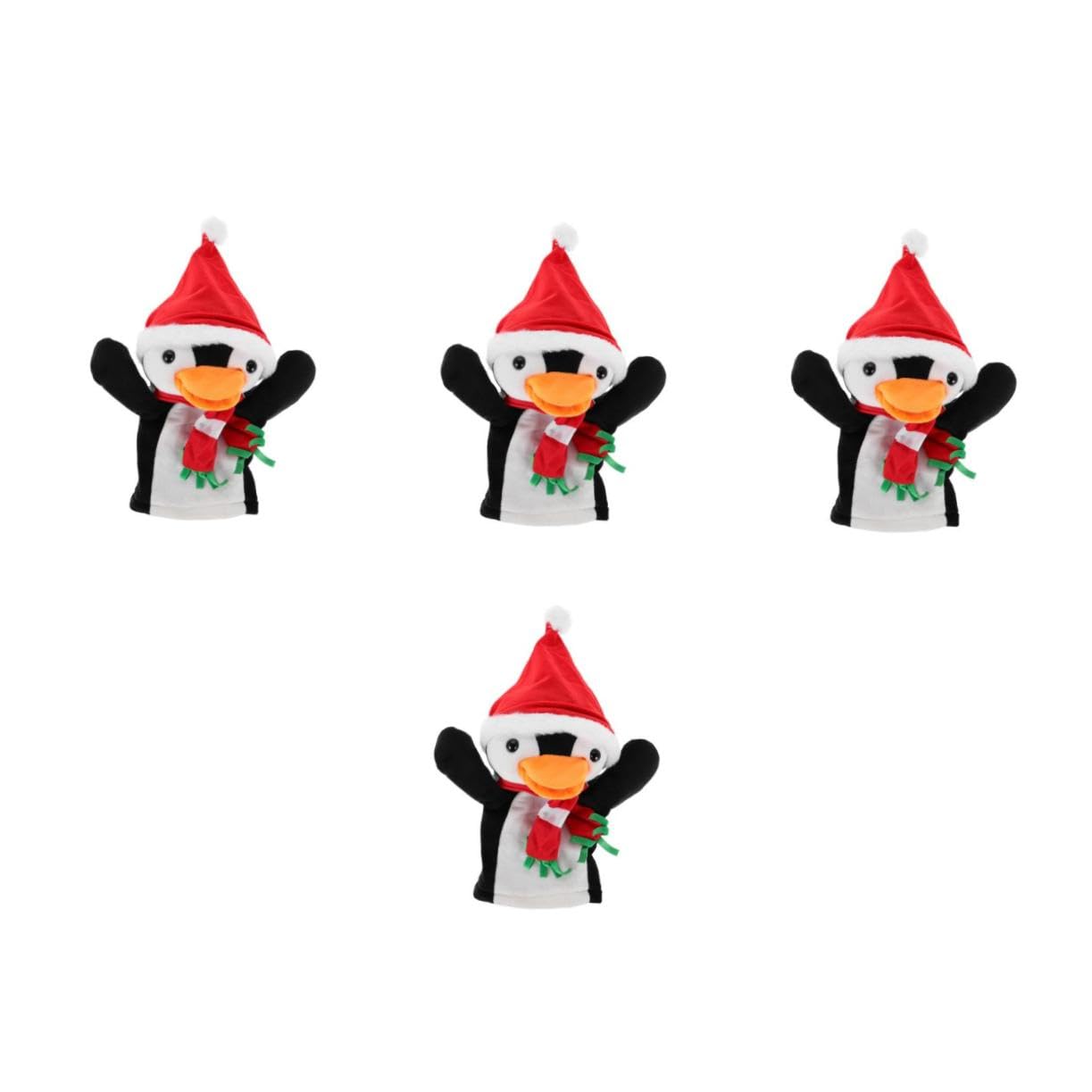 FRCOLOR 4 Pièces Marionnettes à Doigts Pingouin de Noël Peluche Douce Jouets Interactifs Parent-garçon Fille pour Raconter des Histoires Décorations Festives Mignonnes pour Garçons et