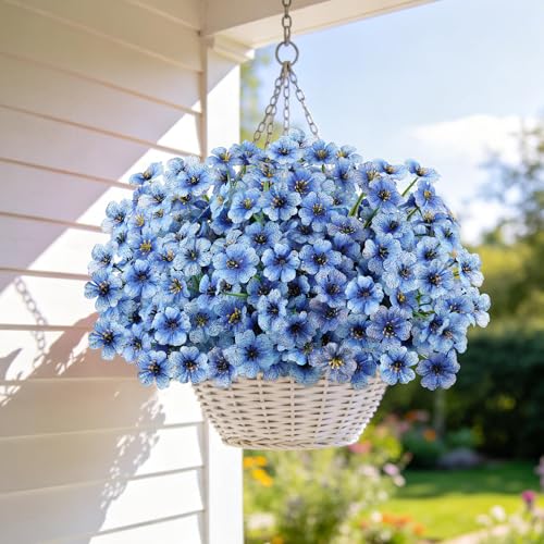 Image of AmyHomie 20 PCS Artificial Flowers for Outdoors, UV Resistant Fake Plants