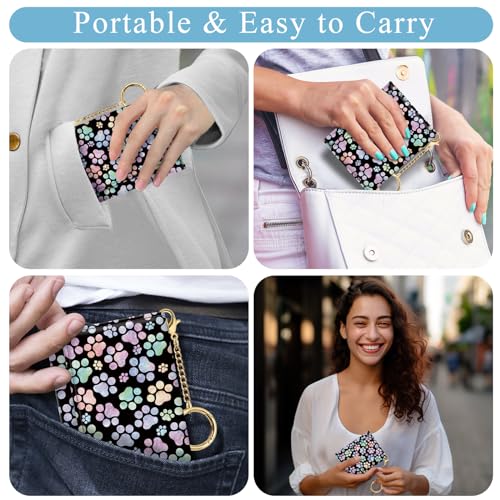 Image of Jogjam Womens Wallet, Dog Paw Small Slim RFID Blocking Card Wallets, Cute Trifold PU Leather Card Holder Wallet Organizer, Mini Pocket Cash Wallet with 7 Card Slots ID Window for Girls Ladies
