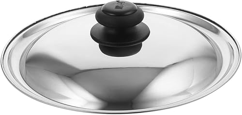 Tapa de sartén de acero inoxidable antiquemaduras para ollas y sartenes, mango cómodo para sartén y cacerola lavavajillas