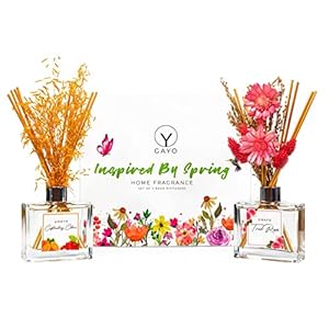 Gayo Reed Diffuser Set of 2 - Spring Scents, Made with Natural Extracts, Free from Alcohol & Parabens, Home Fragrance Set with Aromatherapy Essential Oils, – Great for Gift-Giving Gayo Reed Diffuser Set of 2 Spring Scents Made with Natural Extracts Free from Alcohol Parabens Home Fragrance Set with Aromatherapy Essential Oils–Great for Gift Giving