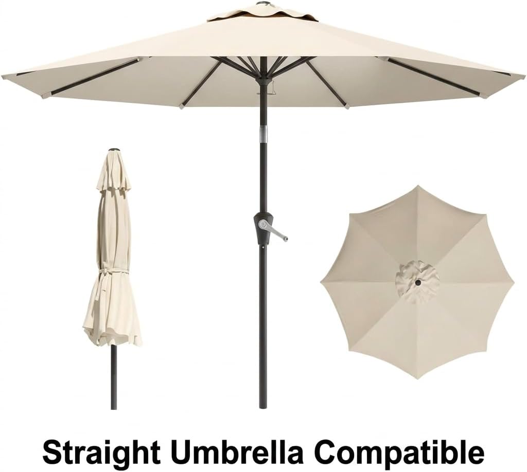 11FT Cantilever Patio Umbrella Replacement Canopy Outdoor Large Round 8 Ribs Length 64" to 66" (Canopy Only) Waterproof & UV