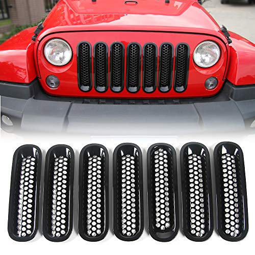 Mesh Grill Inserts for 2007-2015 Jeep Wrangler JK JKU & Unlimited Rubicon Sahara