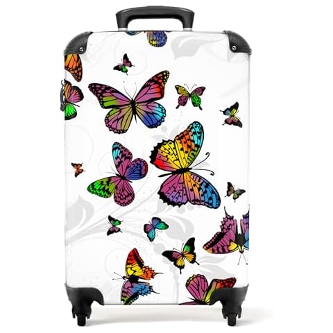 NoBoringSuitcases.com Colourful Butterflies Cabin Suitcase Cover