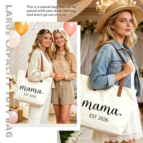 Skdgih Mama Canvas Tote Bag for New Mom Gifts, Work & Travel Everyday Tote Bag for Daily Essentials — view 5
