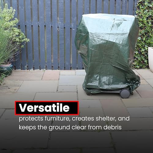 DIVCHI Tarpaulin 2m x 3 m / 6.5ft x 10ft Waterproof Heavy Duty Multipurpose 70 GSM Tarp Sheet Cover With Reinforced Grommets Groundsheet Tarp Sheet For Camping Garden (Green) - Image 2