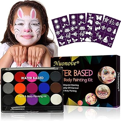 Pinturas de Cara para Niños, Bodypainting Pintura, Pintura Facial, Pintura Corporal con 15 Diversas Colores, Colorantes Naturales y Seguros para Niños y Adulto, Caracterizarse en Fiestas, Halloween