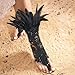 yefiuo Black Lace Gloves Wrist Sleeve,Feather Fashion Hand Sleeve Lace Elastic Bracelet Hook Finger Gloves for Halloween,Wedding,Tea Party,Masquerade,Nightclub,Daily Cuff Decoration Ma'am Girls