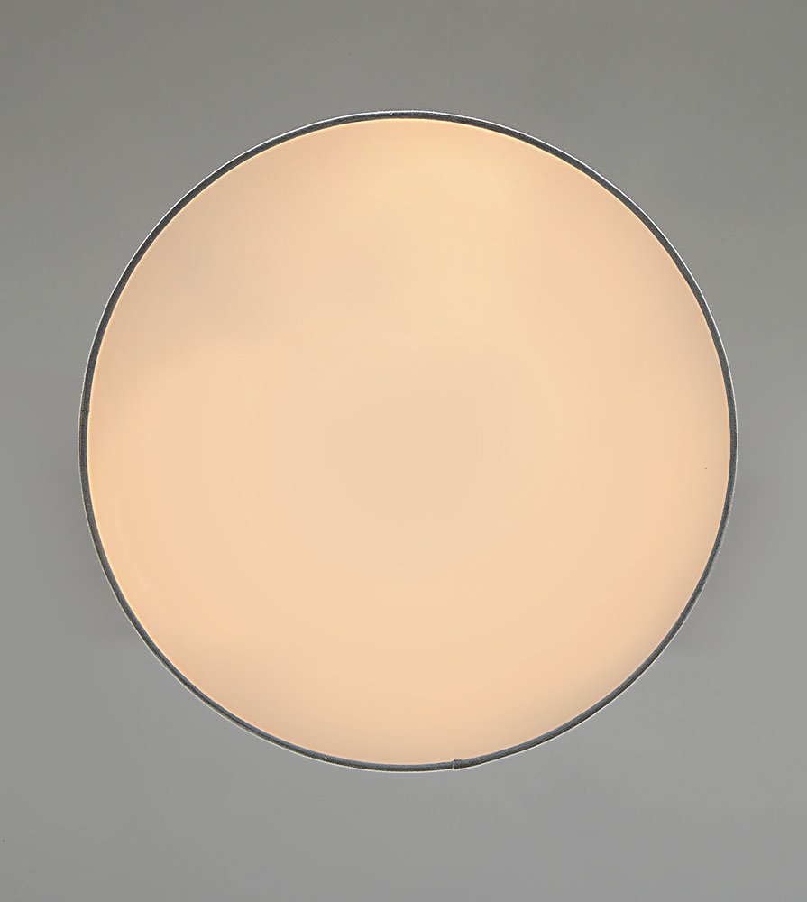Deckenleuchte, Stoff Deckenlampe, Grau Rund Pendelleuchte für Wohnzimmer Schlafzimmer Küche Esszimmer, Durchmesser 45cm, Chrom matt, Warmweiss 3-flammig E27