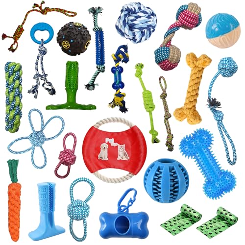 25-Pack Premium+ Dog Chew Toys for Puppies/Teething Chew Toys for ...