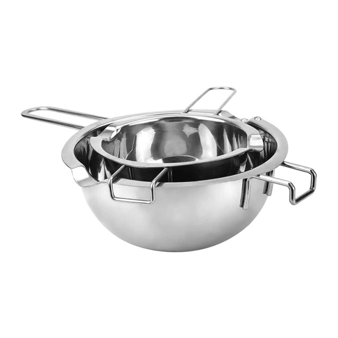 Wärme Schmelztopf Doppelkessel Hitze Schmelztiegel Edelstahl für Schokoladenbutterkäse Karamell Süßigkeiten Wachs 1000 ml 400 ml 2pcs