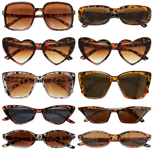 Dreamfox 10 Pack Retro Party Sunglasses for Adults
