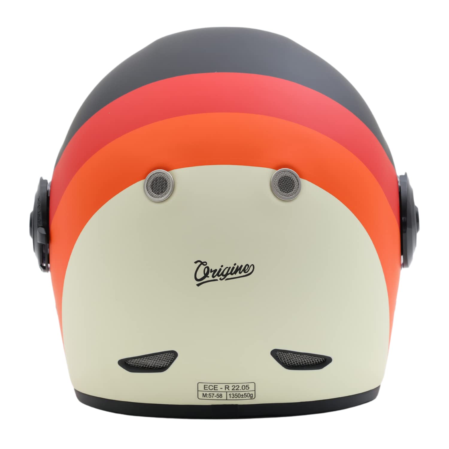 ORIGINE Casco Integral Moto Vintage Homologado ECE Cáscara de Fibra de Vidrio con Visera