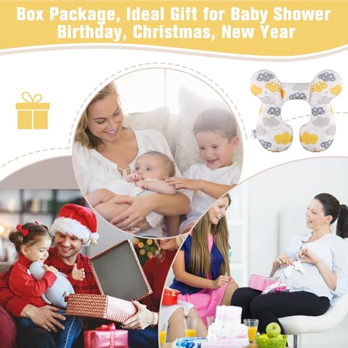Image of vocheer Baby Travel Pillow(Upgraded), Head and Neck Support Pillow for Pushchair, Car Seat, Stroller, Bouncer, Cotton(Yellow Cloud)