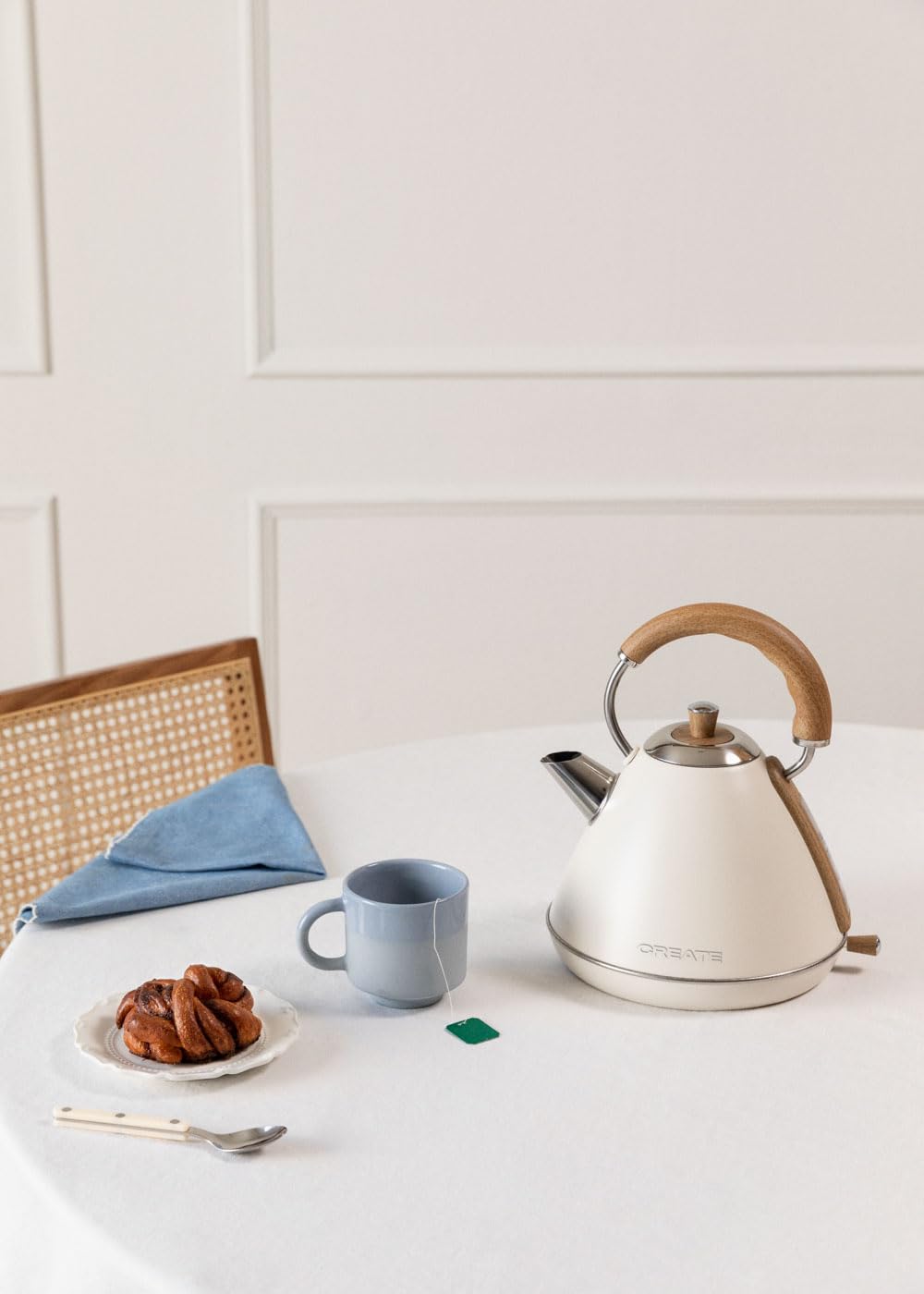 CREATE/PACK TOAST RETRO + KETTLE RETRO L/Grille-pain blanc cassé avec bouilloire blanc cassé/Bouilloire 1,7 L