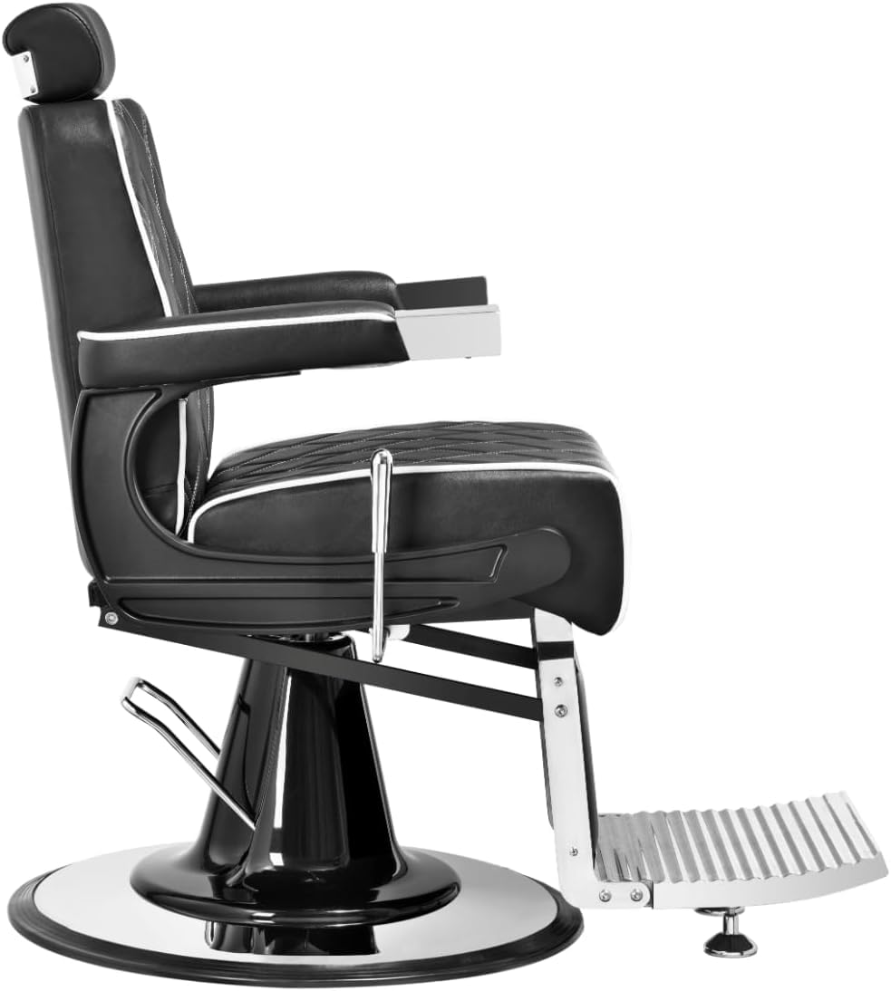 Genérico Sillón Barbero hidráulico reclinable y Giratorio con reposabrazos Modelo Temple 2.0