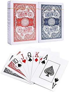 Vinsani Playing Cards, Poker Size Standard Index, 2 Decks of Cards (1 Blue and 1 Red), for Blackjack, Euchre, Canasta, Pinochle Card Game, Casino Grade