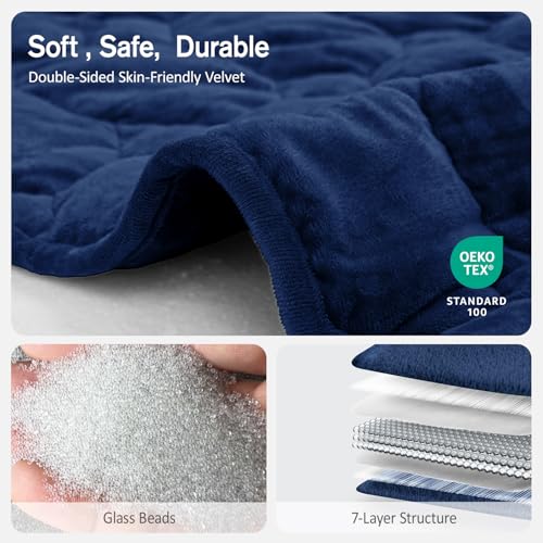 Image of Topblan Weighted Lap Blanket 7lbs for Adults, Small Weighted Blanket Throw for Napping, Relaxation, Calming and Travel, Skin Friendly & Machine Washable for All-Season Sleeping, 24x29 inches