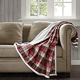 Woolrich Tasha Oversized Mink to Berber Heated Throw Red 60x70