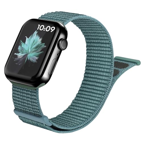 Enjoyselfhub Nylon Sport Loop Bands Compatible with Apple Watch Band 41mm 40mm 38mm 49mm 45mm 44mm 42mm Women Men, Stretchy Breathable Strap for iWatch Series 9 Ultra 8 7 6 5 4 3 2 1 SE (38,Cactus?