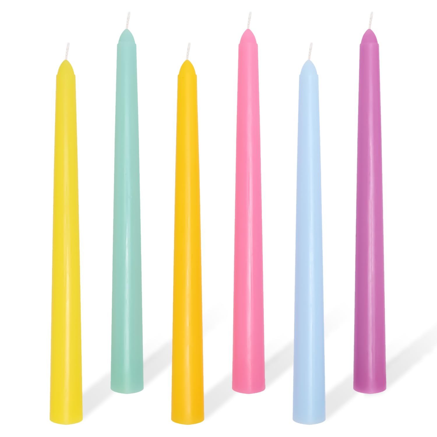 10'' Dinner Candles, Taper Coloured Candles Sticks (Yellow 6Pcs)