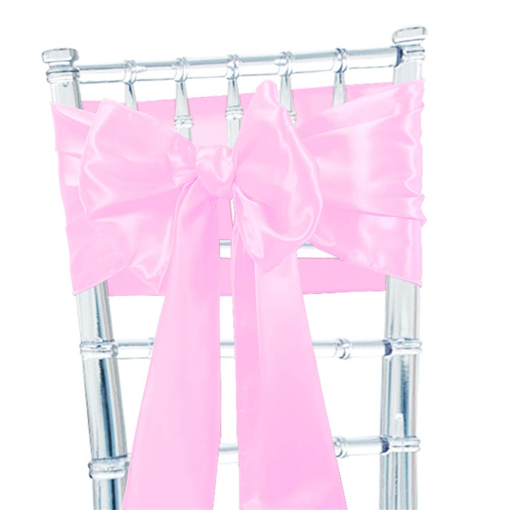 Time to Sparkle 30PCS Satin Chair Cover Sashes - Pale Pink