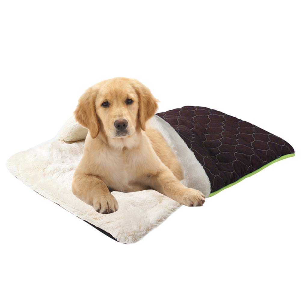 Sac de couchage pour animal de compagnie et lit de grotte chat en peluche