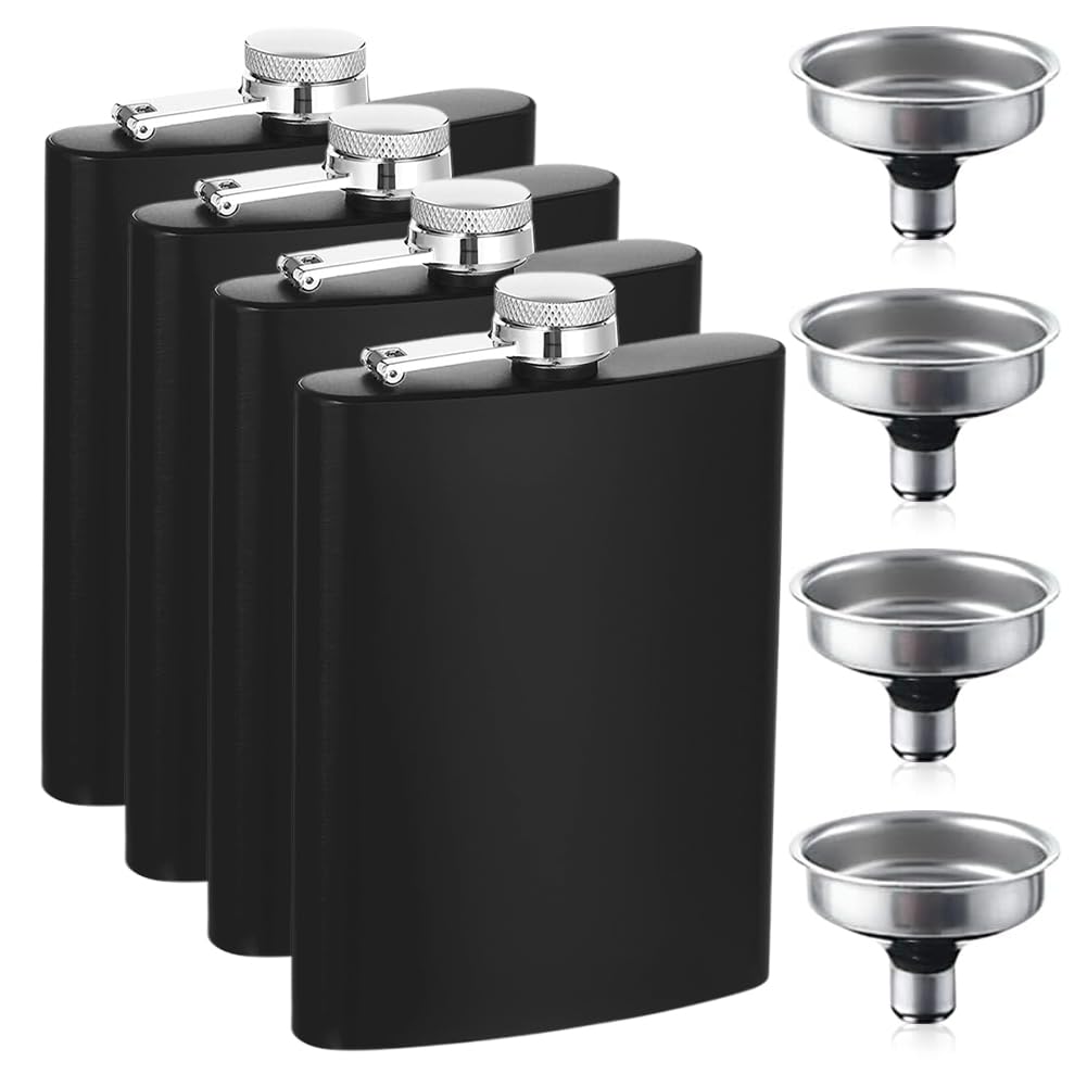 Flasques en acier inoxydable coffret cadeau idéal avec entonnoir inclus