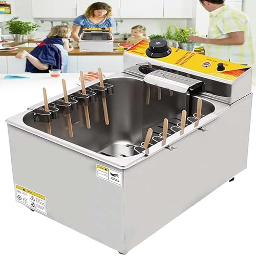 RENJJPBO 1900W Electric Fryer - Cheese Hot Dog Sticks Fryer - Sausage Grill Stove - 12L Corn Dog Fryer - Commercial Cheese Hot Dog Sticks Maker - Snack Maker