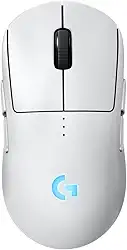 Mouse Gamer Sem Fio Logitech G PRO 2 LIGHTSPEED para Destros ou Canhotos, 4 Botões Programáveis e Removíveis, Sensor Hero 2 44K DPI, Carregamento USB-C, PC/Mac - Branco