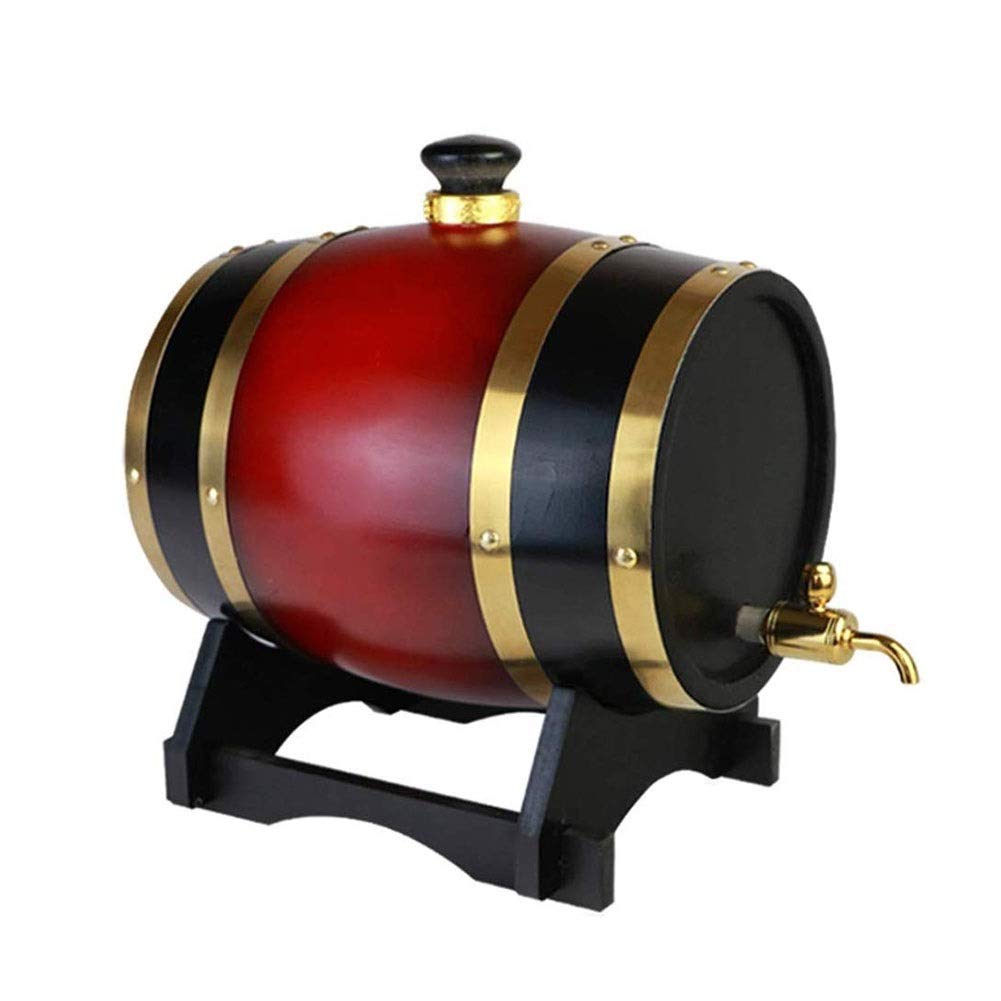 Baril de chêne 3L / 10L fût de chêne Whisky Barrel Distributeur de Stockage Votre Bière Spiritueux Rhum Whisky Port Bourbon Tequila Liqueur (Color : A, Size : 10L)