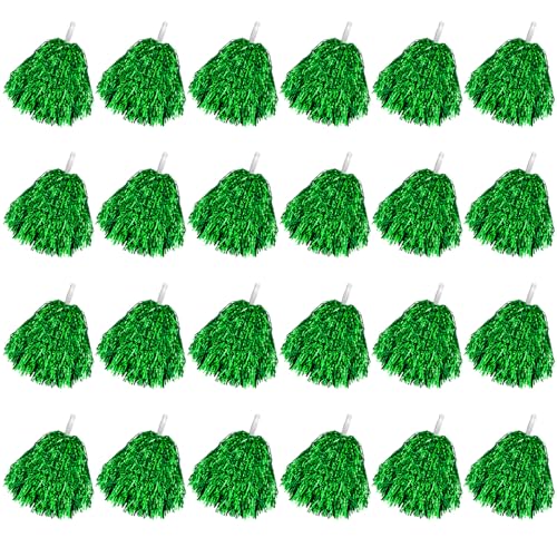 Faxco 12 Pack Pom Poms Cheerleading Pom Poms Bulk Sports Dance Plastic Cheer Pompoms with Plastic Handles for Rooters Cheering Squard Cheering Team Game Dancing Party Kids Adults