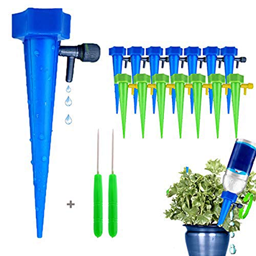 MCJS Plant Watering Devices 15PCS Universal Plant Watering Devices Spikes with Slow Release Control Valve, Automatic Vacation Drip Irrigation for Plants, Comes with Two Planter Needles