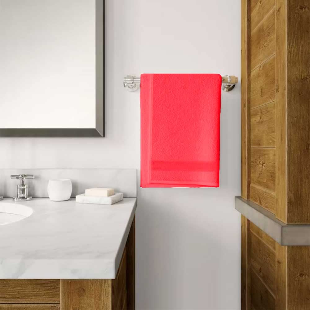 Alpes Blanc Juego de 2 toallas de baño de algodón y bambú, 600 g/m² (rojo, 100 x 150)