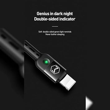 mcdodo Lightning Spiral Led Mesh Cable 1.8M 2A Black