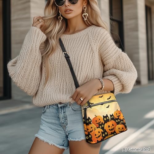 Image of Leather Purses for Women, Leather Hobo Bags for Women Travel Sling Purse Triple Zippered Pockets Shoulder Bag
