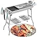 Produktbild JKLJKL Beweglicher Faltbare Edelstahl Grill für Outdoor-Holzkohlegrill Grill Barbecue-Tools Set,Silber