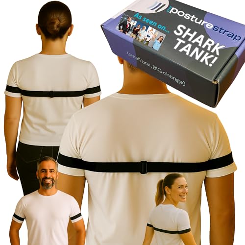 The Posture Corrector featured on Shark Tank - The Posture Strap! The only Arm-Based Posture Brace & Posture Corrector. Shoulder-Free Slouch Corrector, Back Alignment Trainer & Under-Clothes Posture Support Device for Men & Women