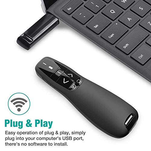 Image of Wireless Presenter Remote, 2.4GHz USB PowerPoint Clicker, Slide Changer for Presentation, PPT Controller