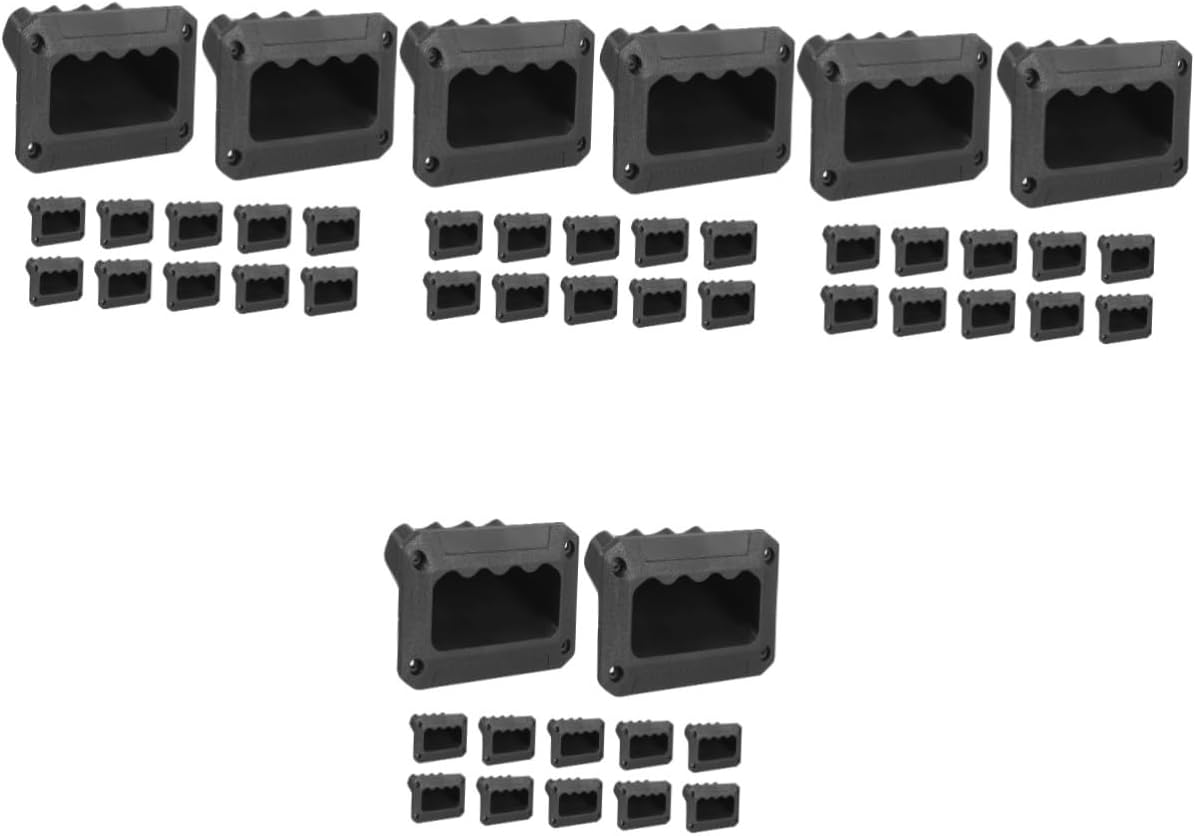 Tofficu 48pcs Plastic Speaker Side Handles Recessed Door Pulls for Audio Speaker Cabinets Easy to Install Convenient Stage Accessory