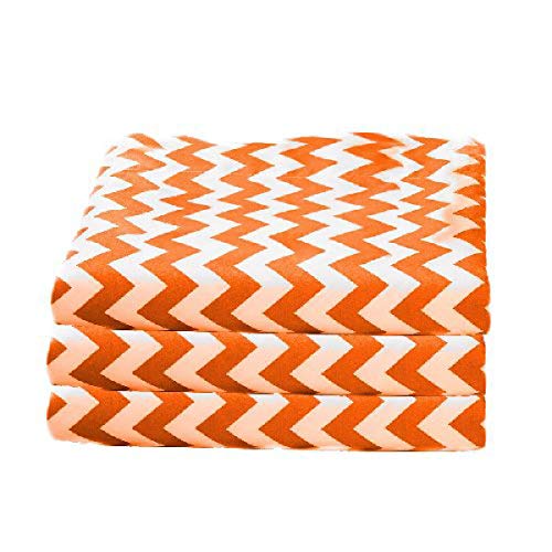 bkb Daycare 12 Piece Chevron Fitted Crib and Toddler Sheets, Orange