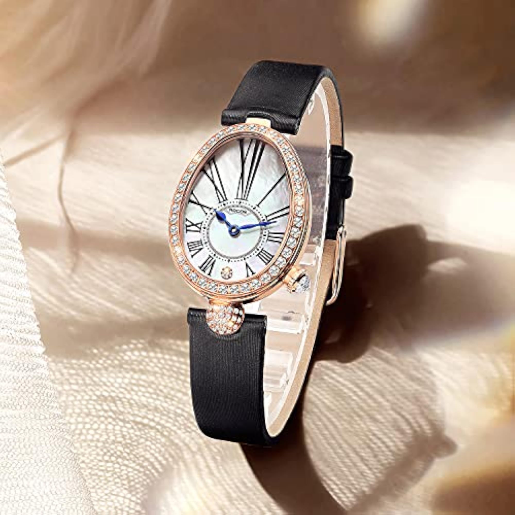 Women's Vintage Oval Luxury Watch, Elegant Design