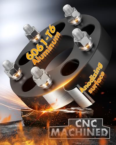 Image of dynofit 1Pc 5x4.5 to 5x5 Wheel Adapters for Je /ep Spare Tire Jk Wk Wj Xk Wheels on Tj Yj Kk Xj Mj Kj Zj, 5x114.3mm to 5x127mm 1.25 inch Forged Conversion Wheel Spacers 1 /2 inch Thread Adapter