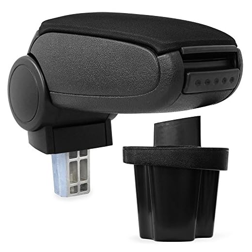 [pro.tec] Reposabrazos central - Apoyabrazos con compartimento - acolchado - tela - negro