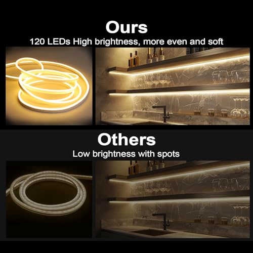Image of LED Strip Lights for Bedroom 16.4ft Flexible Waterproof RGB Neon Light Strips Color Changing Lights with Power Supply Silicone Neon Multiple Modes Rope Lights for Party Indoor and Outdoor Decoration