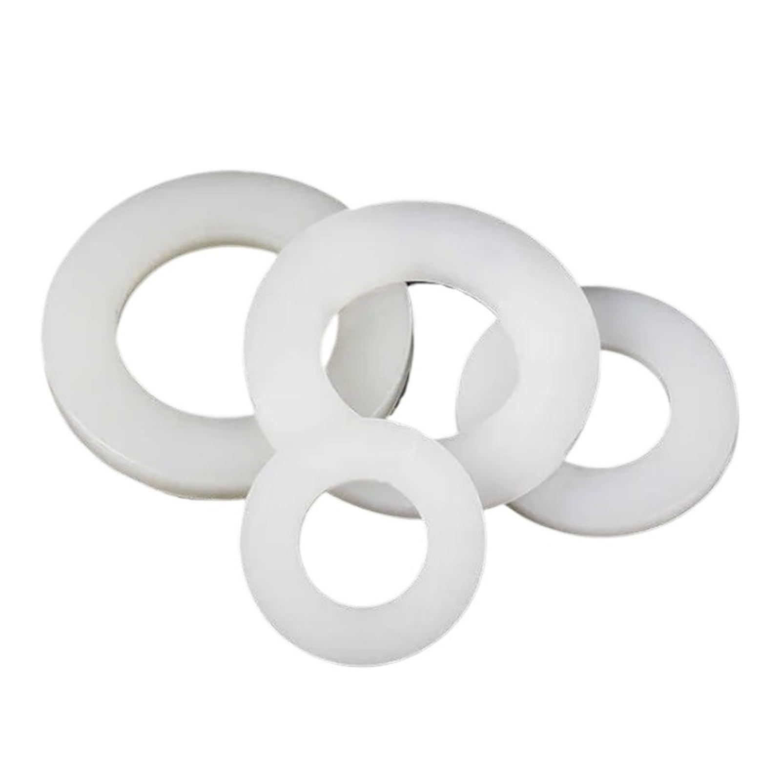 50~300 STK. Weiße flache Unterlegscheiben aus Kunststoff und Nylon M2 M2.5 M3 M4 M5 M6 M8 M10 M12 M14 M16 M18 M20/1 mm~3 mm harte Kunststoff-Dichtungsscheiben(M20x36x3-50PCS)