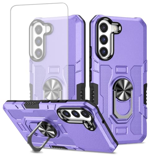 Coque Galaxy S22 5G avec béquille magnétique et protection d'écran intégrée violette