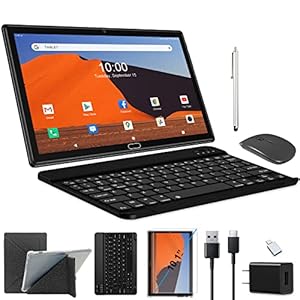 ZONKO Tablet 10 Zoll 4G LTE Dual SIM, Android 11.0 Tablett mit Tastatur Maus Hülle, 4GB RAM+64GB ROM (128GB TF), SC9863…