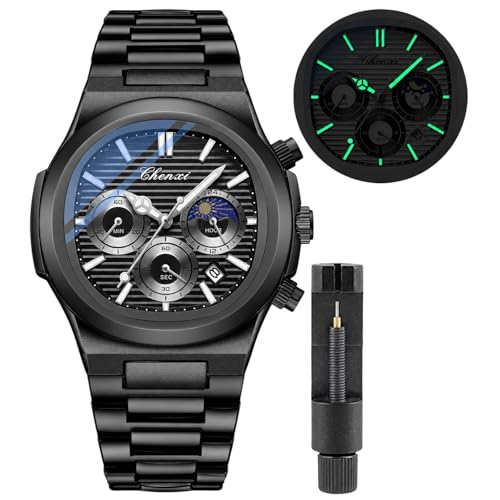 Image of Gosasa Fashion Men's Watches Date Business Watch Stainless Steel Luxury Style Luminous Quartz Waterproof Analog Display Male Wristwatch
