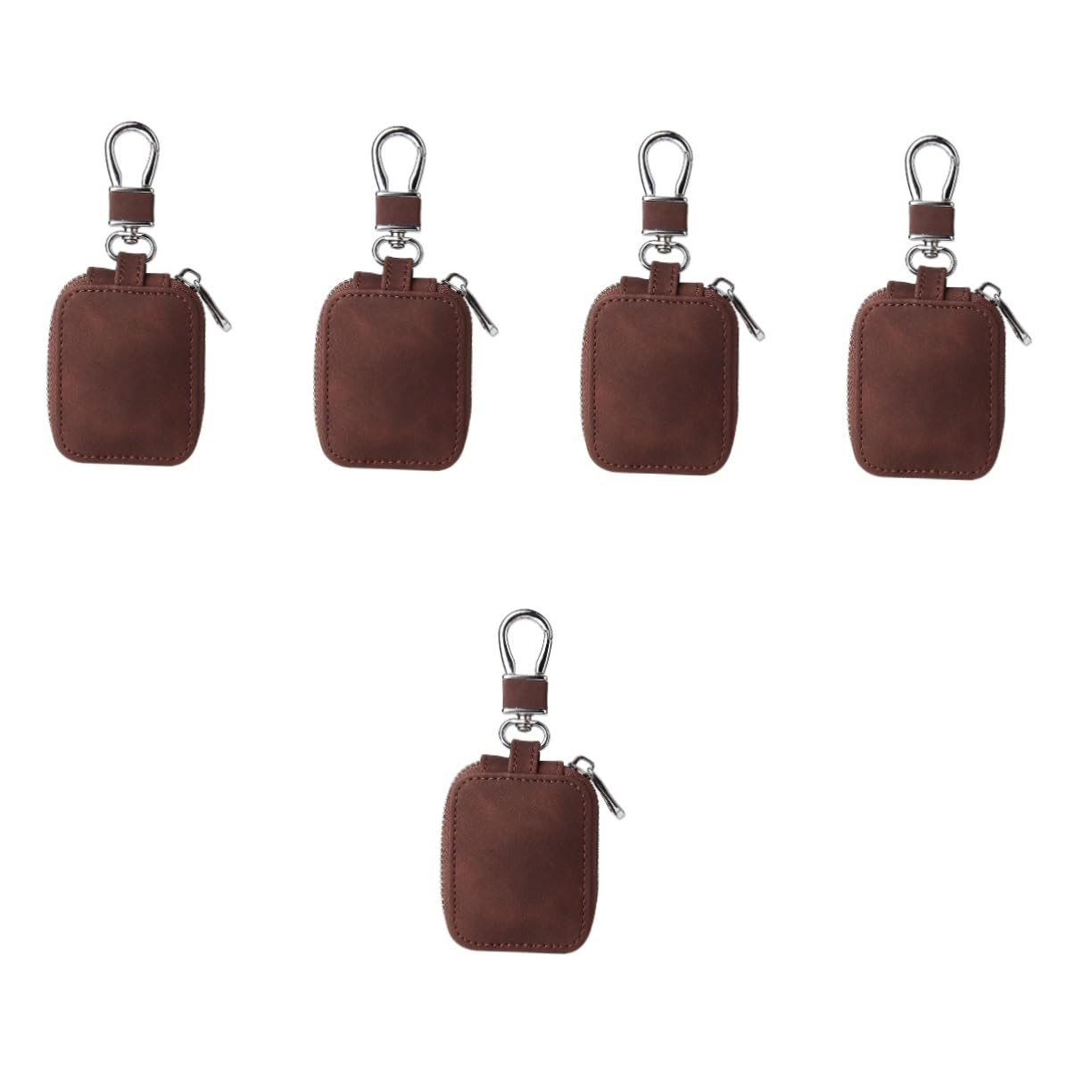 Mikikit 5stücke Earphone Case Cover Mit Buckle Tragbare Und Kratzfeste Aufbewahrung Für Kompatibel Praktisch Und Sicher Kaffee Farbe